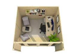 Kinder Weka Kinder-Gartengeräte|Laubbläser|Holz-Gartenhaus Flachdach Lasiert 305 cm x 316 cm