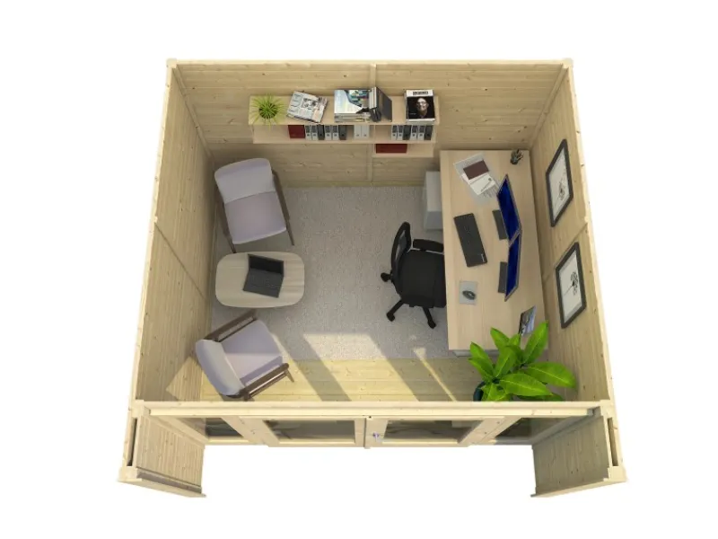 Kinder Weka Kinder-Gartengeräte|Laubbläser|Holz-Gartenhaus Flachdach Lasiert 305 cm x 316 cm