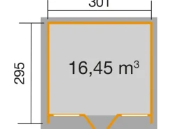 Kinder Weka Kinder-Gartengeräte|Laubbläser|Holz-Gartenhaus Flachdach Lasiert 305 cm x 316 cm