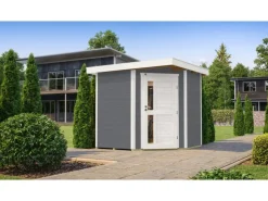 Holz-Gartenhaus Gartenhaus 229 Flachdach Lackiert 244 cm*Weka Sale