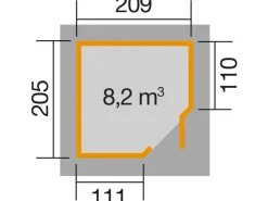 Holz-Gartenhaus Gartenhaus 229 Flachdach Lackiert 244 cm*Weka Sale