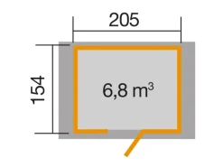 Holz-Gartenhaus Gartenhaus 223 Satteldach Unbehandelt 178 cm*Weka Clearance