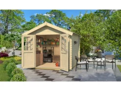 Holz-Gartenhaus Satteldach Unbehandelt 280 cm*Weka Outlet