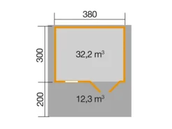 Holz-Gartenhaus Satteldach Unbehandelt 510 cm*Weka New
