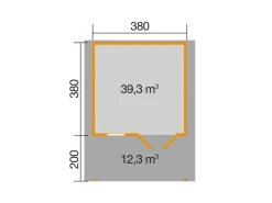 Holz-Gartenhaus Satteldach Unbehandelt 590 cm*Weka Hot