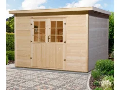 Holz-Gartenhaus Taro C Natur 295 cm x 300 cm inkl. Massivholzboden*Weka Sale