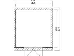 Holz-Gartenhaus Taro C Natur 295 cm x 300 cm inkl. Massivholzboden*Weka Sale