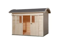 Kinder Weka Kinder-Gartengeräte|Holz-Gartenhaus Tonnendach Unbehandelt 295 cm x 241 cm