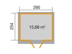 Weka Gartenlauben|Holz-Gartenhaus Triest Pultdach Unbehandelt 299 cm x 299 cm