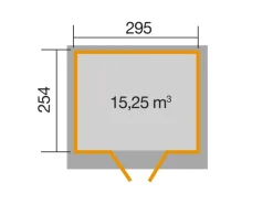 Holz-Gartenhaus Triest Pultdach Unbehandelt 299 cm x 299 cm*Weka Hot