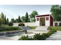 Holz-Gartenhaus Turin Pultdach Lasiert 295 cm x 249 cm*Weka Online