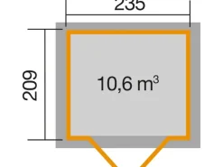 Weka Gartenlauben|Holz-Gartenhaus Gartenhaus 264 Pultdach Lasiert 249 cm