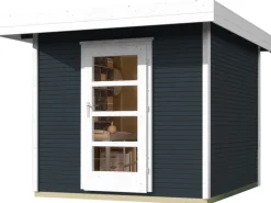 Weka Rasenwalze|Gartenwalze|Holz-Gartenhaus Line Flachdach Lasiert 235 cm x 316 cm