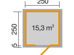 Weka Gartenlauben|Holz-Gartenhaus Line 413 Gr. 1 6,3 m²