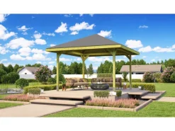 Weka Pavillons|Holz-Pavillon Paradies imprägniert 304 cm x 304 cm Größe 3