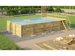 Weka Aufstellpools|Massivholzpool 595 Gr.2 Technikraum/Sonnendeck 490 64 x203 cm