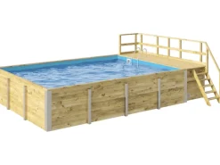Weka Aufstellpools|Massivholzpool 595 Gr.2 Technikraum/Sonnendeck 490 64 x203 cm