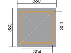 Weka Pavillons|Pavillon Gartenoase 651 Gr. 2 mit Dachaufsatz 380 cm x 380 cm