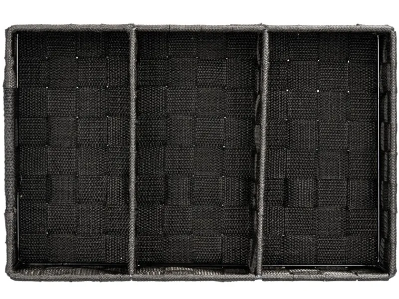Wenko Universalboxen|Organizer Adria Schwarz 3 Fächer mit Griff 6 l Polypropylen 32 x 10 x 21cm