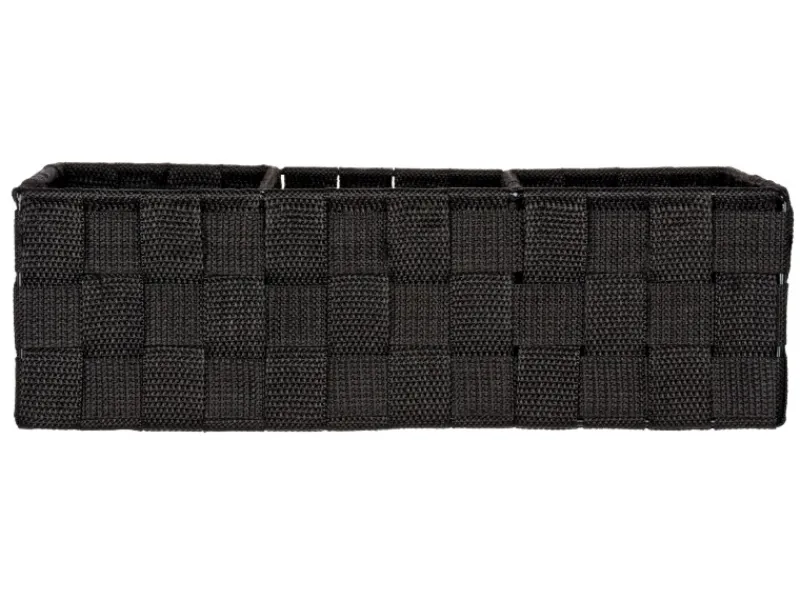 Wenko Universalboxen|Organizer Adria Schwarz 3 Fächer mit Griff 6 l Polypropylen 32 x 10 x 21cm