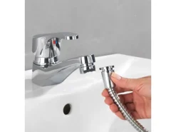 Wenko Campingzubehör|Waschbeckenbrause mit Duo Haken Edelstahl 170 x 2.7 x 2.7 cm Silber glänze