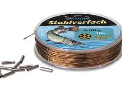 Westline Angeln|Stahlvorfach-Set 7x7 mit Klemmhülsen 10 m 9 kg