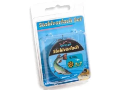 Westline Angeln|Stahlvorfach-Set 7x7 mit Klemmhülsen 10 m 9 kg