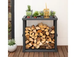 Westmann Kaminholzregale|Holz Kaminholzregal Harald Anthrazit 52x108x106 cm