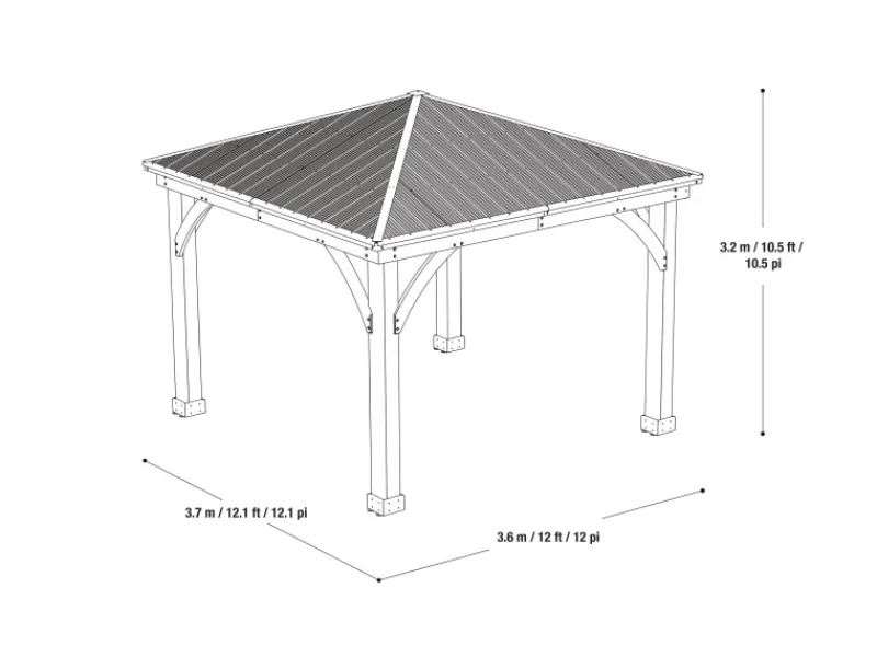 Westmann Gartenlauben|Holz Pavillon Devon 366 cm x 366 cm FSC®