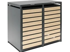 Westmann Mülltonnenboxen|Mülltonnenbox 2-fach 240 Liter Holzoptik