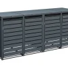 Mülltonnenbox Kubus Metall 4er Box 240 l Anthrazit 116 x 264 x 80 cm*Westmann Hot