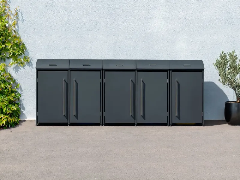 Westmann Mülltonnenboxen|Mülltonnenbox Moderna 5 x 240 l Anthrazit 83 cm x 350 cm x 135 cm