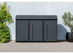Westmann Mülltonnenboxen|Gartenschränke|Mülltonnenbox Moderna 3 x 240 l Anthrazit 83 cm x 211 cm x 135 cm