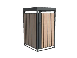 Mülltonnenbox Planta 1 x 240 l Anthrazit/Holzoptik 84 x 68 x 124,5 cm*Westmann Best