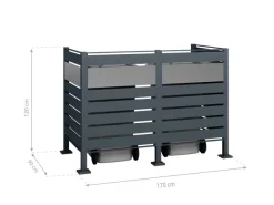 Mülltonnenverkleidung Planum Metall 2 x 240 l*Westmann Outlet