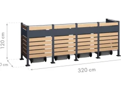 Mülltonnenverkleidung Planum Metall 4 x 240 l*Westmann Clearance