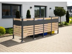 Mülltonnenverkleidung Planum Metall 4 x 240 l*Westmann Clearance