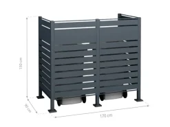Westmann Besen|Mülltonnenboxen|Mülltonnenverkleidung Planum Metall 2 x 240 l