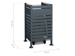 Westmann Mülltonnenboxen|Mülltonnenverkleidung Planum Metall 1 x 240 l