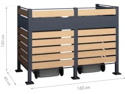 Mülltonnenverkleidung Planum Metall 2 x 240 l*Westmann Clearance