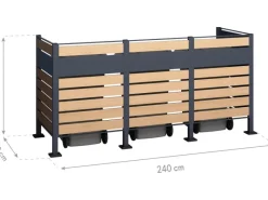 Westmann Mülltonnenboxen|Mülltonnenverkleidung Planum Metall 3 x 240 l