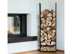 Stahl Kaminholzregal Porthos Schwarz 40x20x120 cm*Westmann New