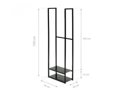 Stahl Kaminholzregal Porthos Schwarz 40x20x120 cm*Westmann New