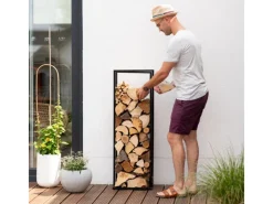 Stahl Kaminholzregal Xavier Schwarz 40x20x120 cm*Westmann Best