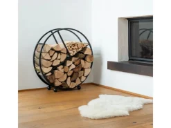 Westmann Kaminholzregale|Stahl Kaminholzregal Osiris Schwarz 80x82 cm