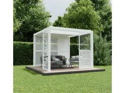 Lamellenwand Aluminium Pergola 90 cm Weiß*Ximax