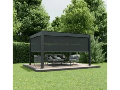 Ximax Markisen|Balkonsichtschutz|Seitenmarkise Aluminium Pergola 400 cm Dunkelgrau