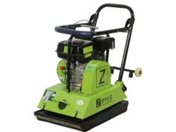 Zipper Bodenbearbeitung|Rüttelplatte ZI-RPE90 inkl. Gummimatte und Fahrwerk 90 kg 4 kW